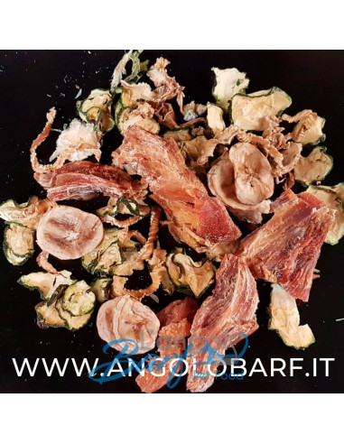 Essiccato completo: pollo, zucchina, finocchio,...