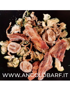 Essiccato completo: stoccafisso, zucchina, finocchio, mela